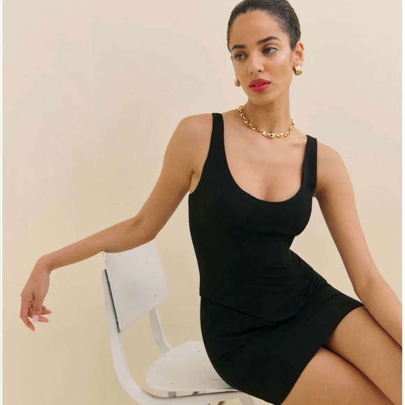 Reformation Allen Dress Black - Size 6 - Picture 1 of 4